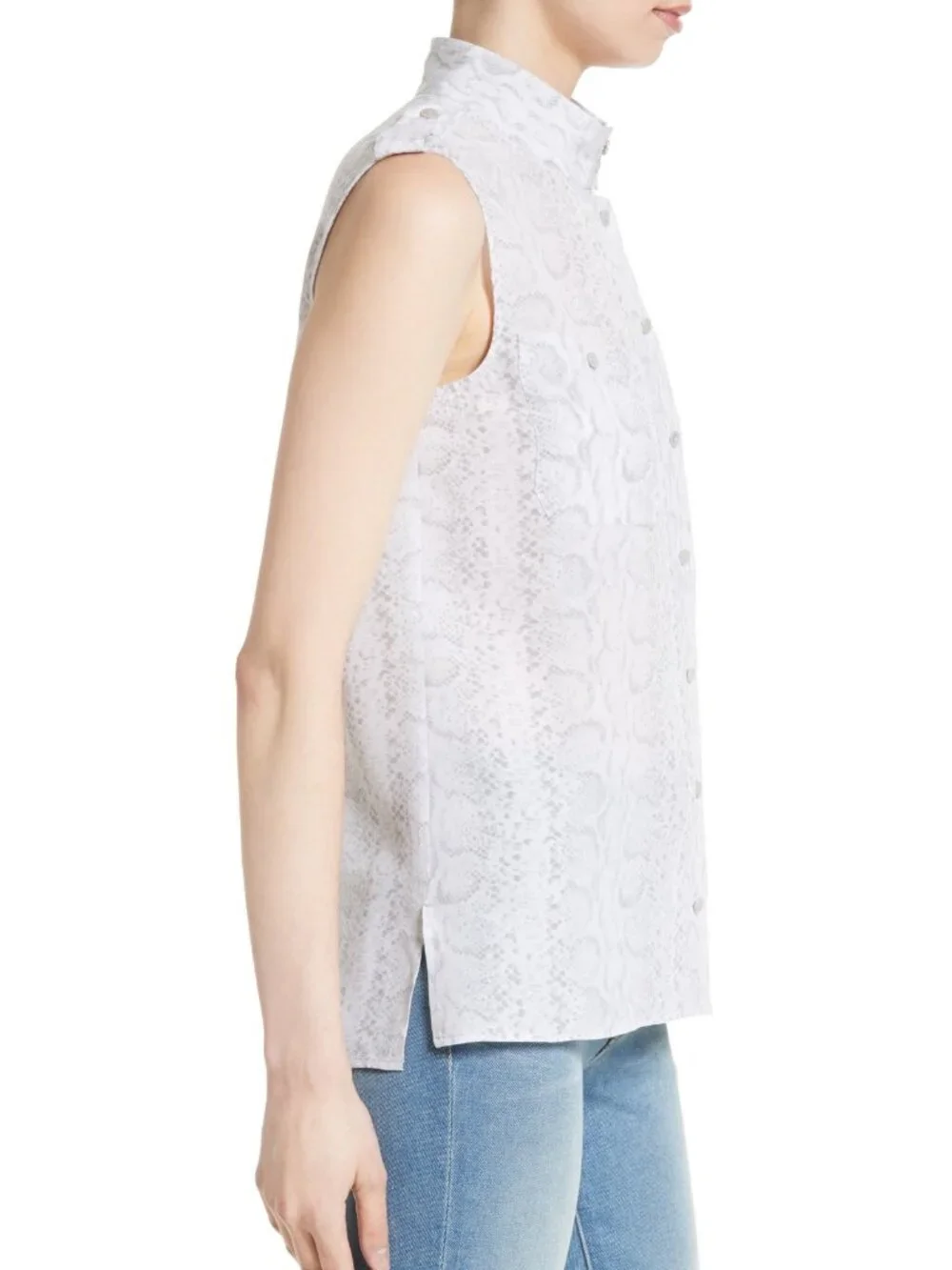 Equipment NEW Silk Snake Print Button-Down Blouse Women's Size L